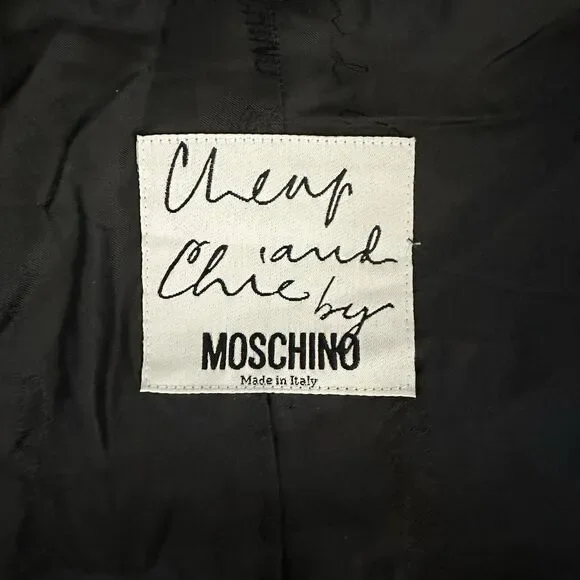 VTG Moschino Cheap and Chic Gray Wool Cropped Jacket Size 10 US Military